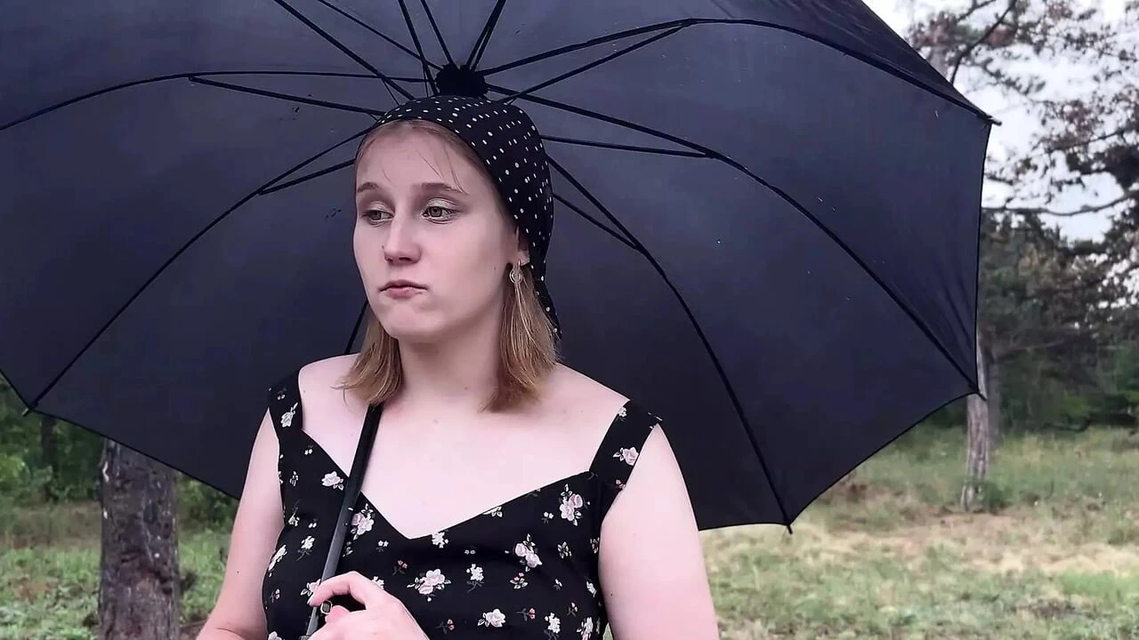 First anal sex of a blonde girl from the village