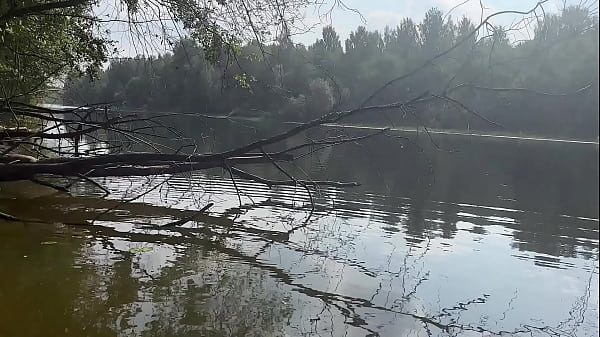 Brunette with Natural Tits and Big Ass Enjoys Sex in Nature by a Beautiful River Outdoor – Amateur Couple POV Sex